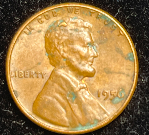 1956-Wheat-Penny-With-Blob-And-Crack